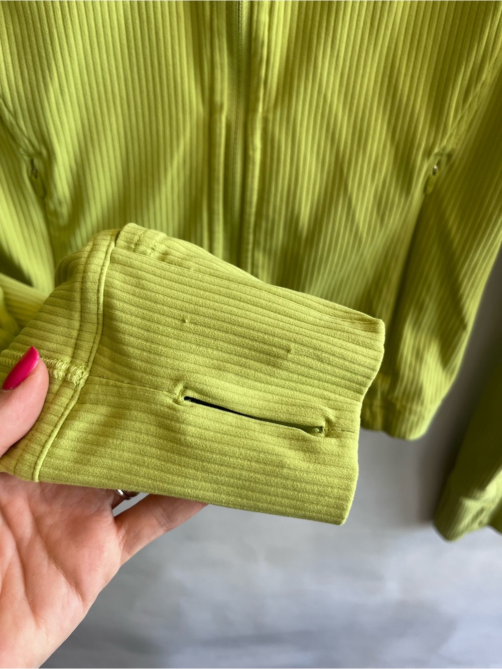 Lululemon Cropped Ribbed Define Lime Green Jacket - Picture 5 of 12